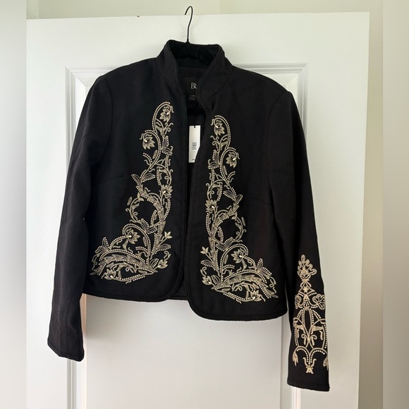 Banana Republic Jadia Embroidered Wool Cropped Jacket - Size 10 - Picture 6 of 15